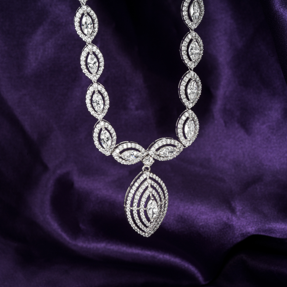White Gold Diamond Necklace 14.45ct TDW
